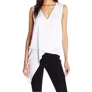 BCBGMaxAzria Nikko White Asymmetrical Blouse